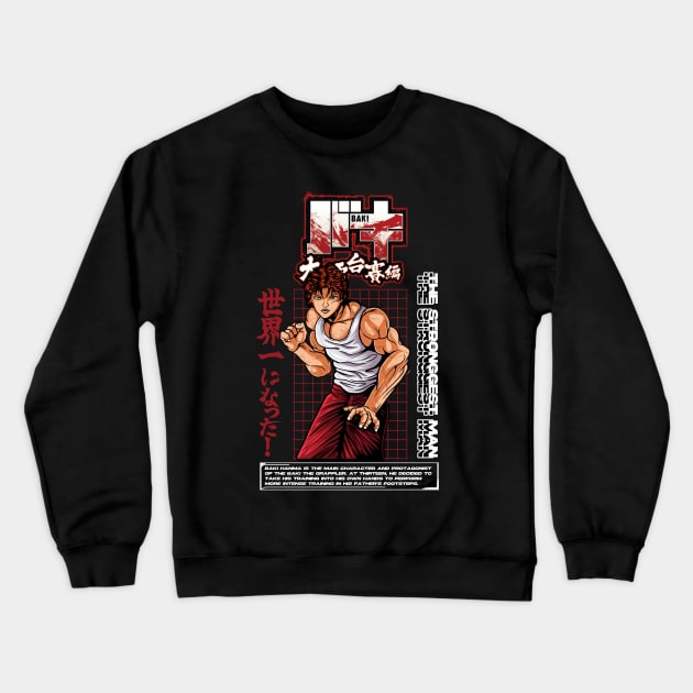 The Grappler Baki Artwork Crewneck Sweatshirt by namanyastudios